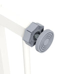 Dog Safety Gate, No-Drill Barrier/Stair Gate 74-80cm, Metal/Plastic White