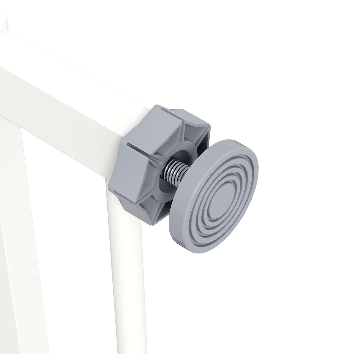 Dog Safety Gate, No-Drill Barrier/Stair Gate 74-80cm, Metal/Plastic White