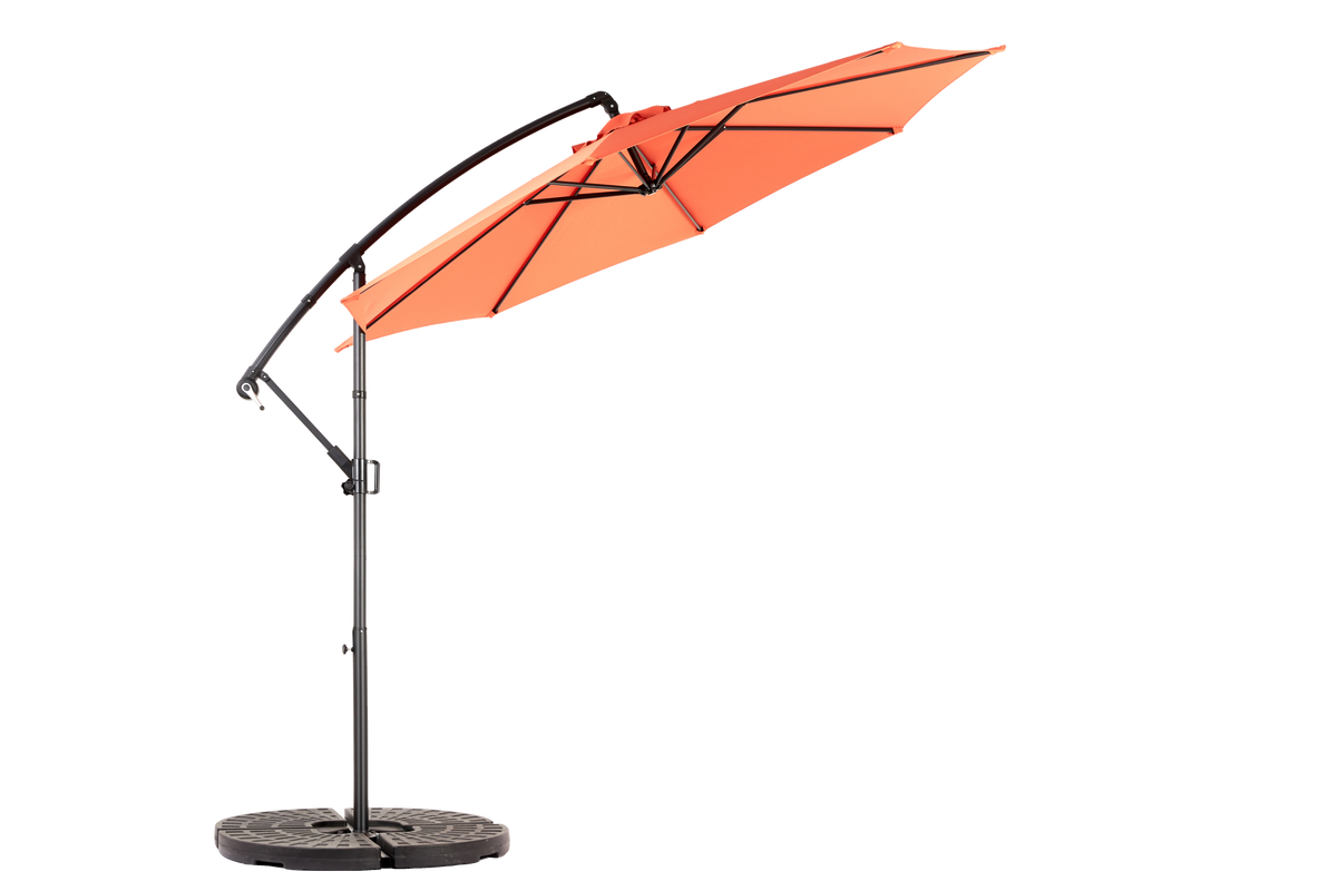 14.8 Ft Double Sided Outdoor Umbrella, Rectangular Large with Crank, Orange