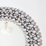Wall Mirror, Round Crystal Accent 34 inch