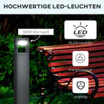 Garden Lamp, Warm White LED Bollard Path Light, IP65 Waterproof, Dark Gray Aluminum