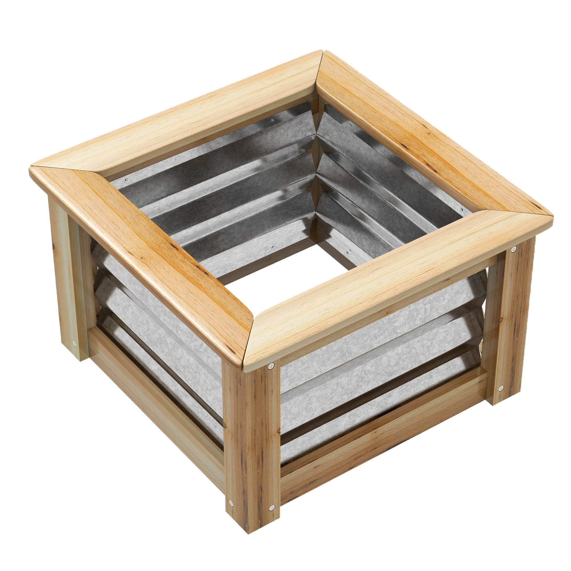 Raised Bed, Flower Box Planter, Metal & Wood