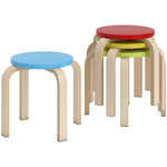 Stacking Stools, 4-pack with Felt Foot Pads, Birch Plywood