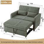 Sofa Bed Two-seater Extendable 3-Position Adjustable Backrest - Cotton-Linen Fabric