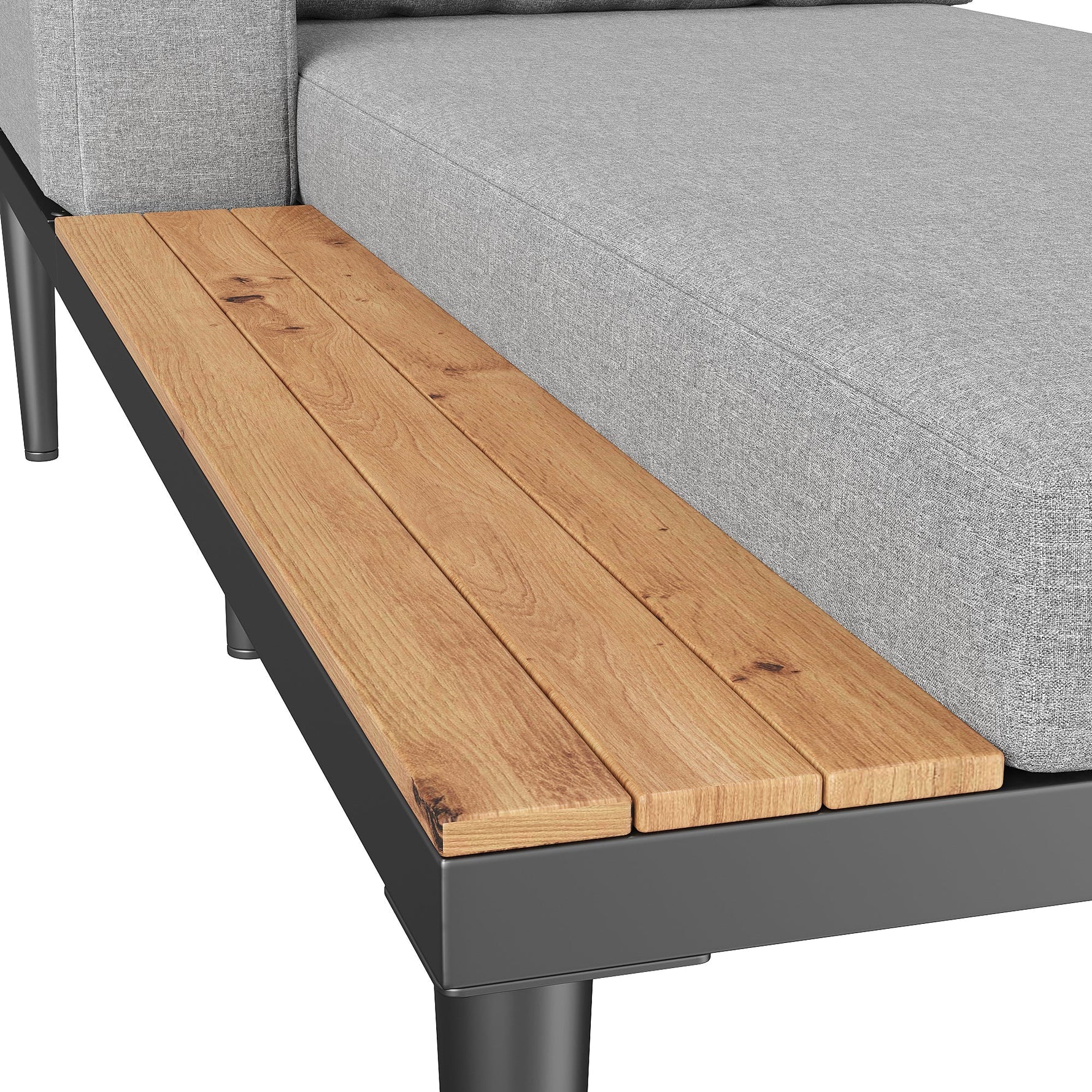 Outdoor Patio Daybed Double Lounge Sunbed Multifunctional Waterproof with Shelves