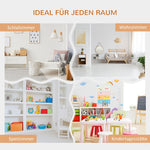 Children's Shelf Bookcase, 6 Compartments, Toy Box, White+Gray