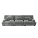 3-Seater Modular Corner Sofa, Deep Seat Sofa Bed, Chenille Grey