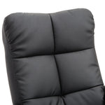 Reclining Armchair with Footstool, 360° Swivel TV Armchair, PU Leather Black