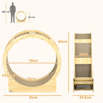 Cat Wheel, 91 cm, Brake & Scratching Board, Oak