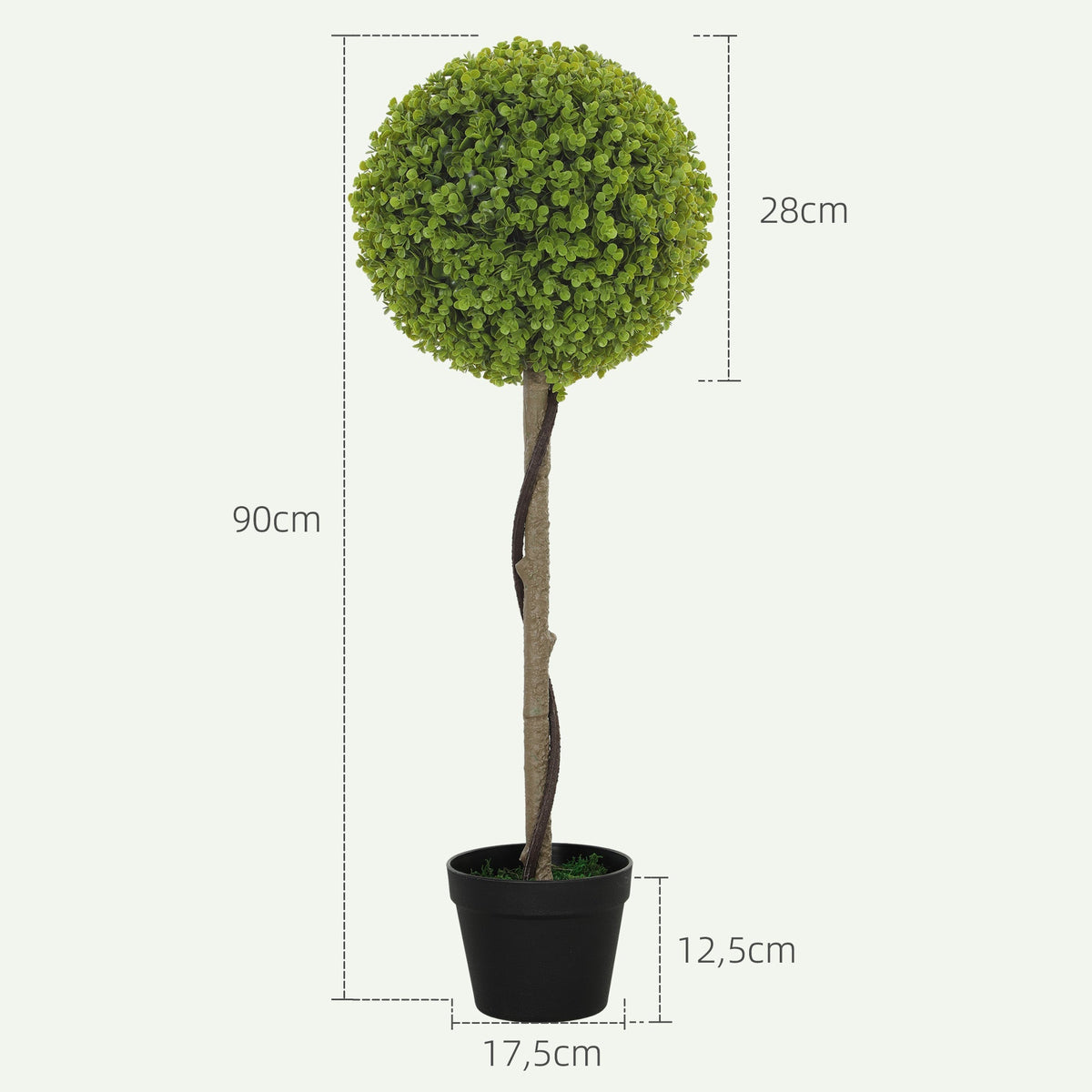Artificial Eucalyptus, 90 cm Indoor Plant in Pot, Green