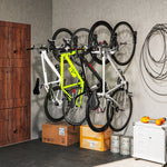 Bicycle Wall Mounts, Vertical Foldable for 4 Bikes, Black