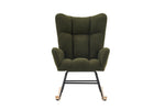 Rocking Chair Modern High Back Armrests - Green