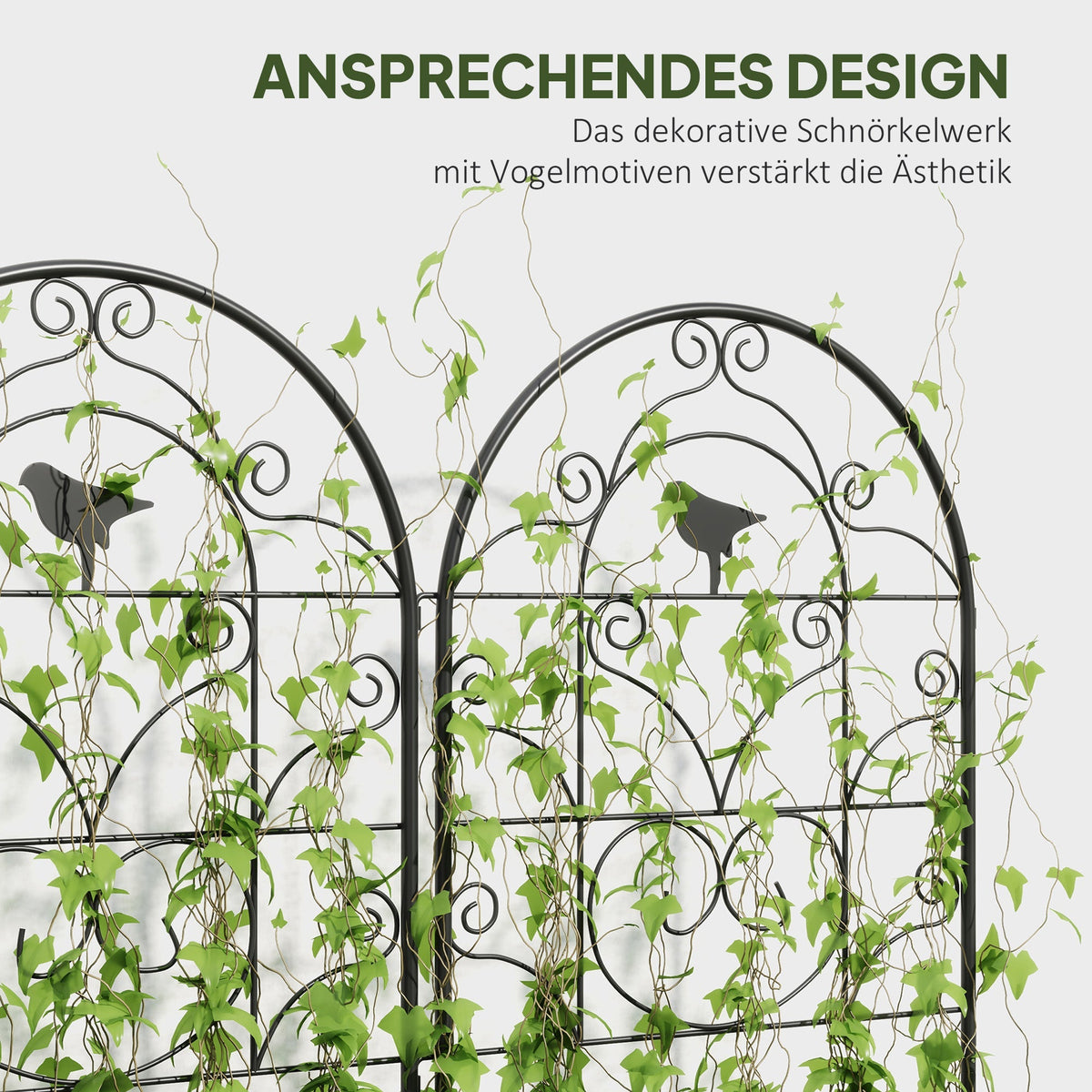 Metal Trellis 2-Pack Rustproof Bird Design 50x120cm Black