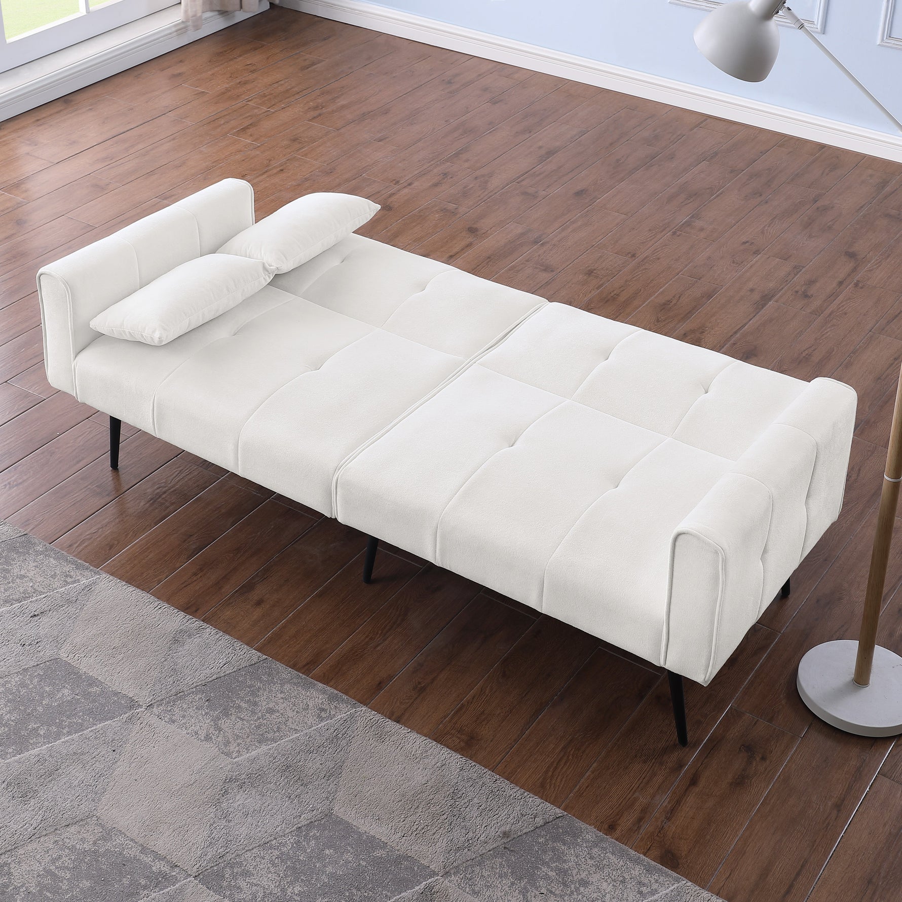Futon Sofa Bed, Modern 68" Convertible Sleeper Couch, Small Spaces