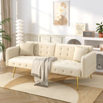 Two-seater Sofa Bed Multifunctional Adjustable Backrest Velour Upholstery