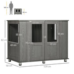Dog Cage with Lock, Magnetic Door, Window for Extra Large Dogs, Gray