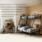 Space-Saving Bed Frame with Two Sleeping Places, Metal