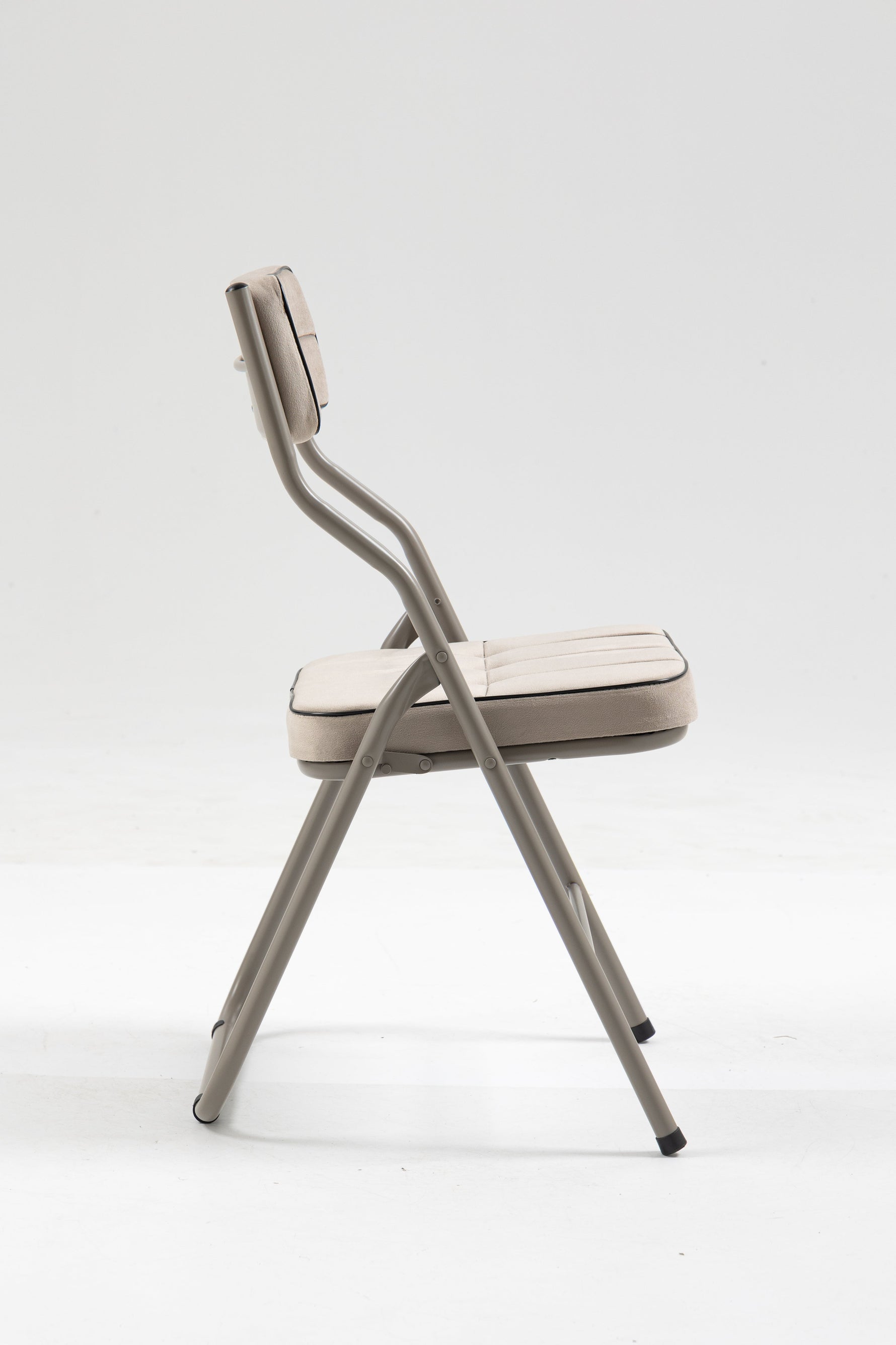 Padded Folding Chairs 2 Pack, Portable and Assembled with Cushion, Khaki