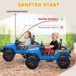 Electric Ride-on Car with Parent-Child Seat and 12V Battery, Blue