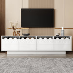 Modern TV Cabinet 4 Doors Wave Design 170x40x45cm