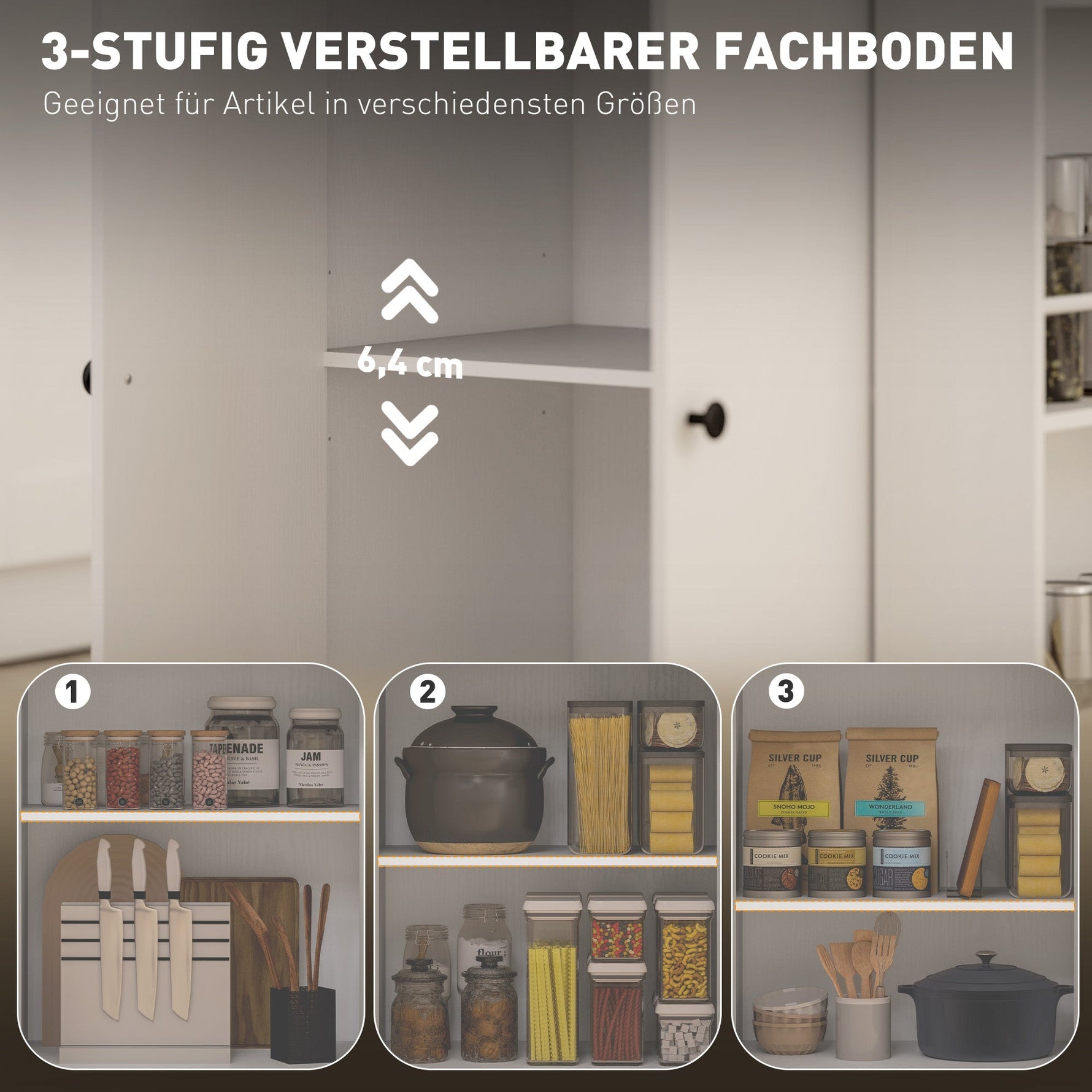 Kitchen Island Kitchen Trolley on Wheels with Worktop, Drawer, Cabinet, Spice Rack, Towel Rail, White