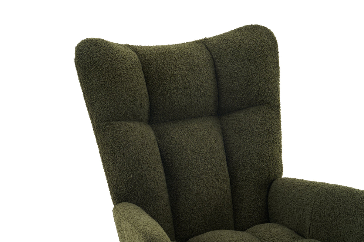 Rocking Chair Modern High Back Armrests - Green
