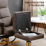 Recliner Chair, Massage TV with Footstool 145° Tilt, 10 Vibration Points, Faux Leather Brown