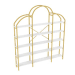Cloud Shape Display Shelf 170x190cm 5-Tier Storage Steel Tube MDF Gold + White