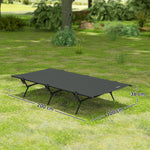 Folding Camp Bed with Carrying Bag, 200x100x36 cm, 120 kg Capacity, Black
