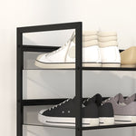 Small Shoe Rack, Tall Narrow 5-Shelf, Black