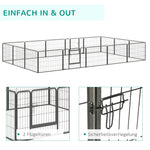 Puppy Playpen, 60cm 16 Sections 2 Doors, Steel