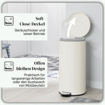Trash Can 30L Pedal Bin, Inner Bucket, Metal