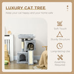 Cat Tree, Sisal Posts, Scratching Board, Light Grey