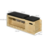 Weight Bench Training Bench Adjustable Storage Resistance Bands, Solid Wood
