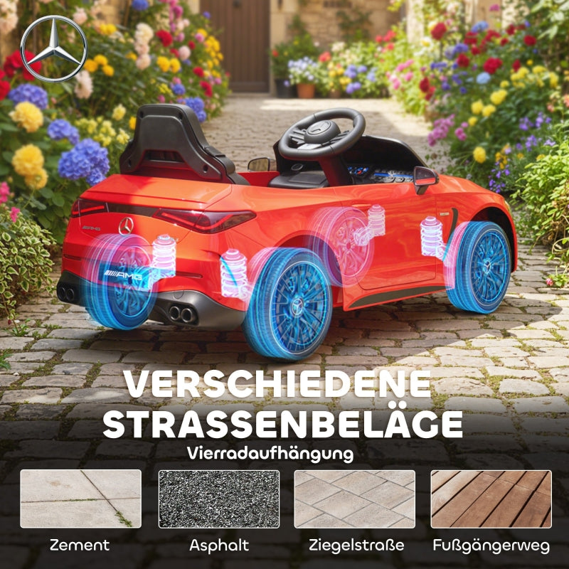 Mercedes Design Kids Electric Car with 12V Motor and Remote Control, Red