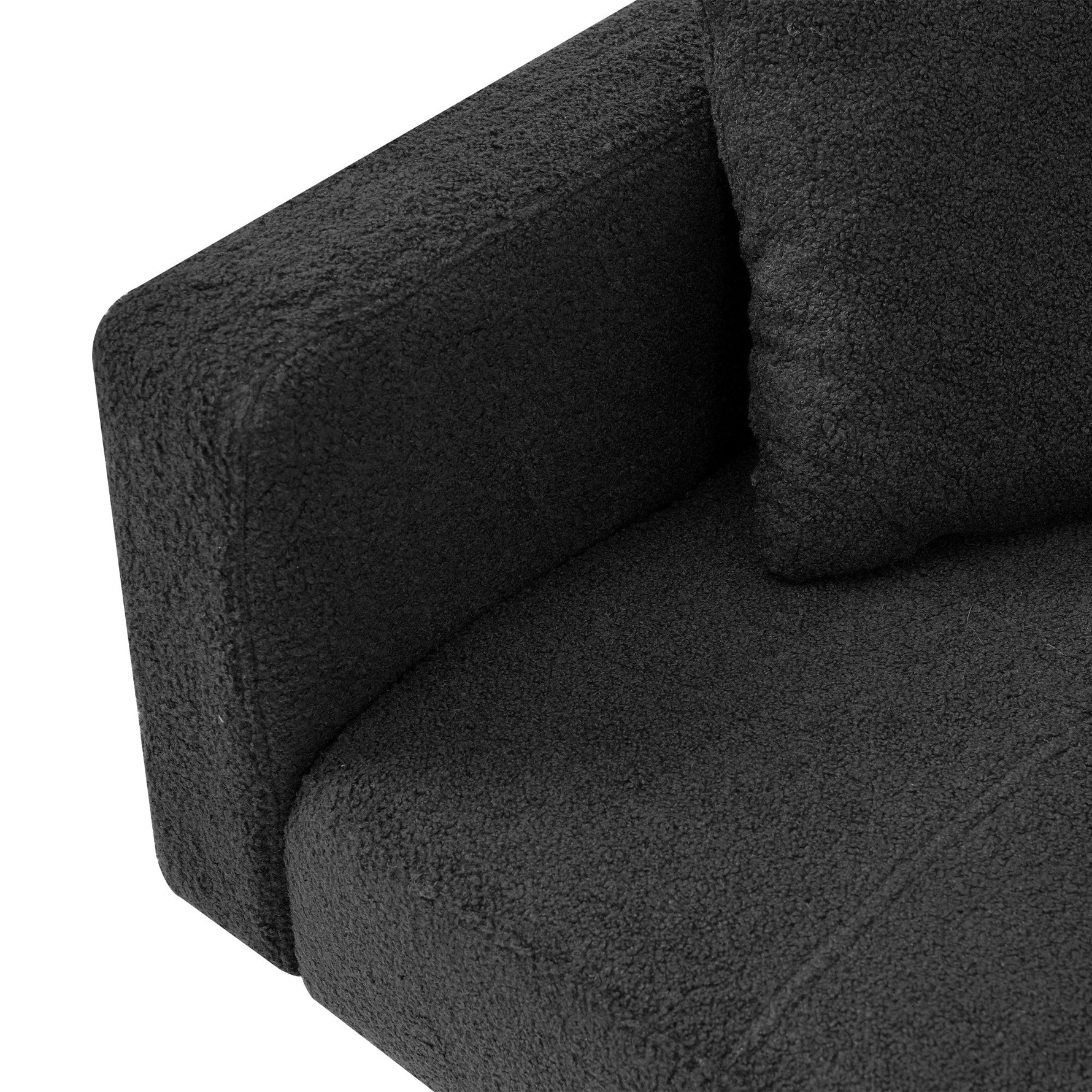 Sofa Bed, Adjustable Angle with Cushions & Storage Pockets, Golden Legs