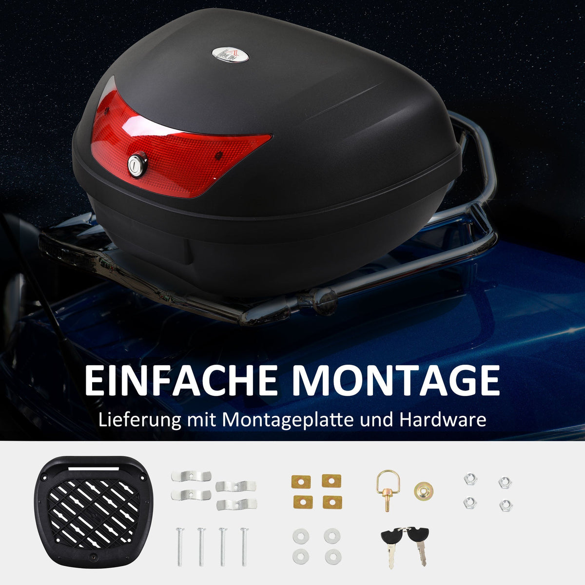 Motorcycle Case 48L Topcase Black