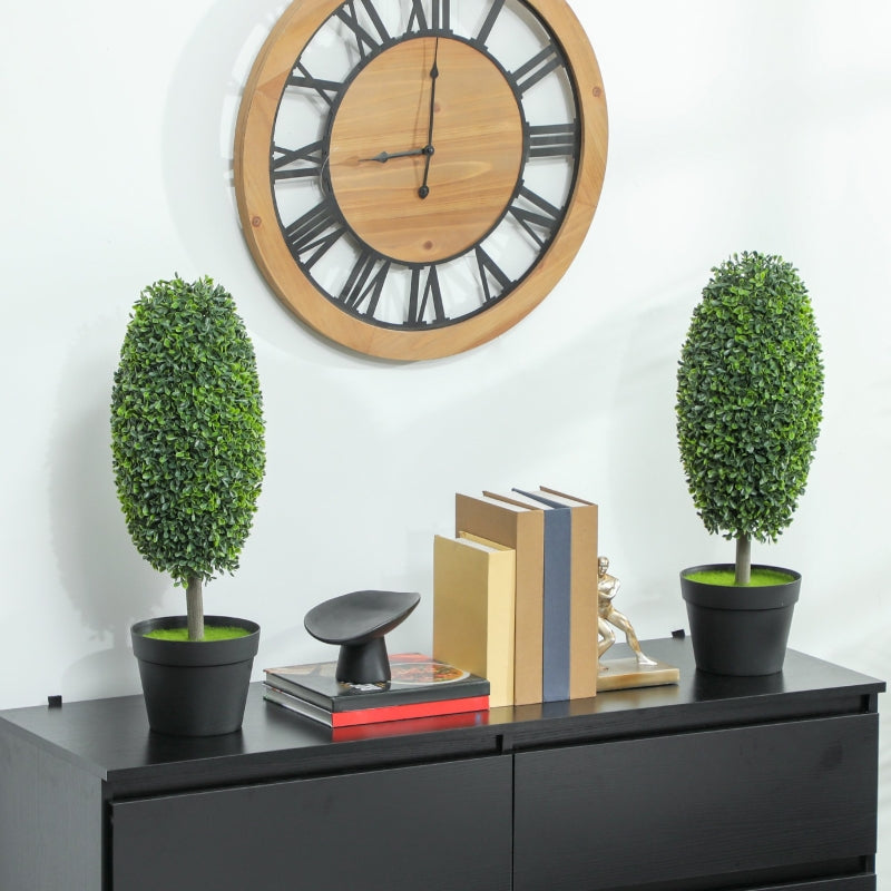 Artificial Plants, UV-resistant Trees with Pots, Plastic, Cement, Green