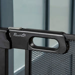 Dog Safety Gate 75-103 cm Auto-Close Stair/Pet Steel, Black