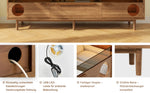 TV Cabinet & Coffee Table Set, 2-Piece LED Cat Basket, Walnut