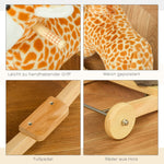 2-in-1 rocking animal giraffe with sound, wheels, handles, plush for toddlers 3-6 years