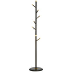 Coat Rack, 6 Hooks, Freestanding, Walnut