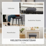 Footstool Square, Living Room & Bedroom, Dark Grey Cashmere Effect