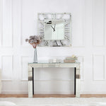 Wall Clock Large Square Glass