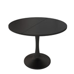 Extendable Oval Dining Table 100/140x100cm Modern - Black