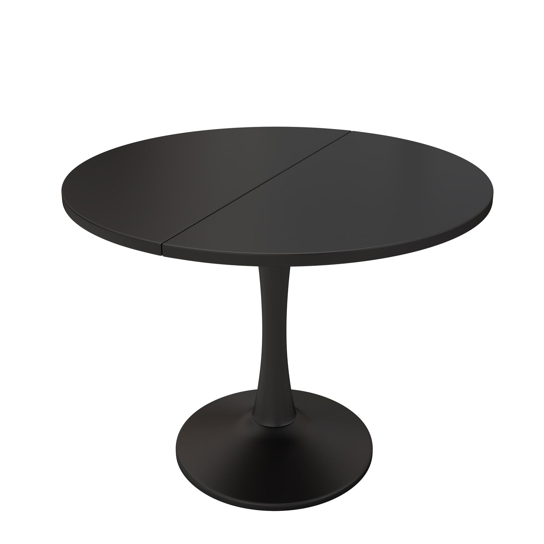 Extendable Oval Dining Table 100/140x100cm Modern - Black
