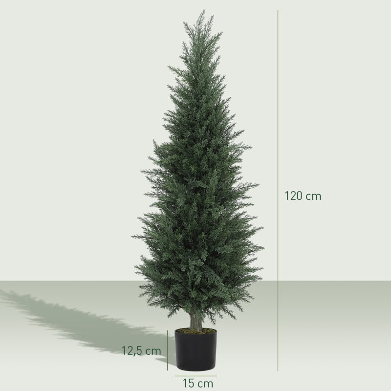 Artificial Cypress Plant, 120cm UV-resistant Tree, Green
