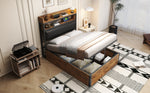 Bed Frame, 90 x 200, Hydraulic Lift, USB, Upholstered Headboard, Black