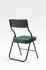 Padded Folding Chairs, 2 Pack with Cushion and Upholstered Seat, Green