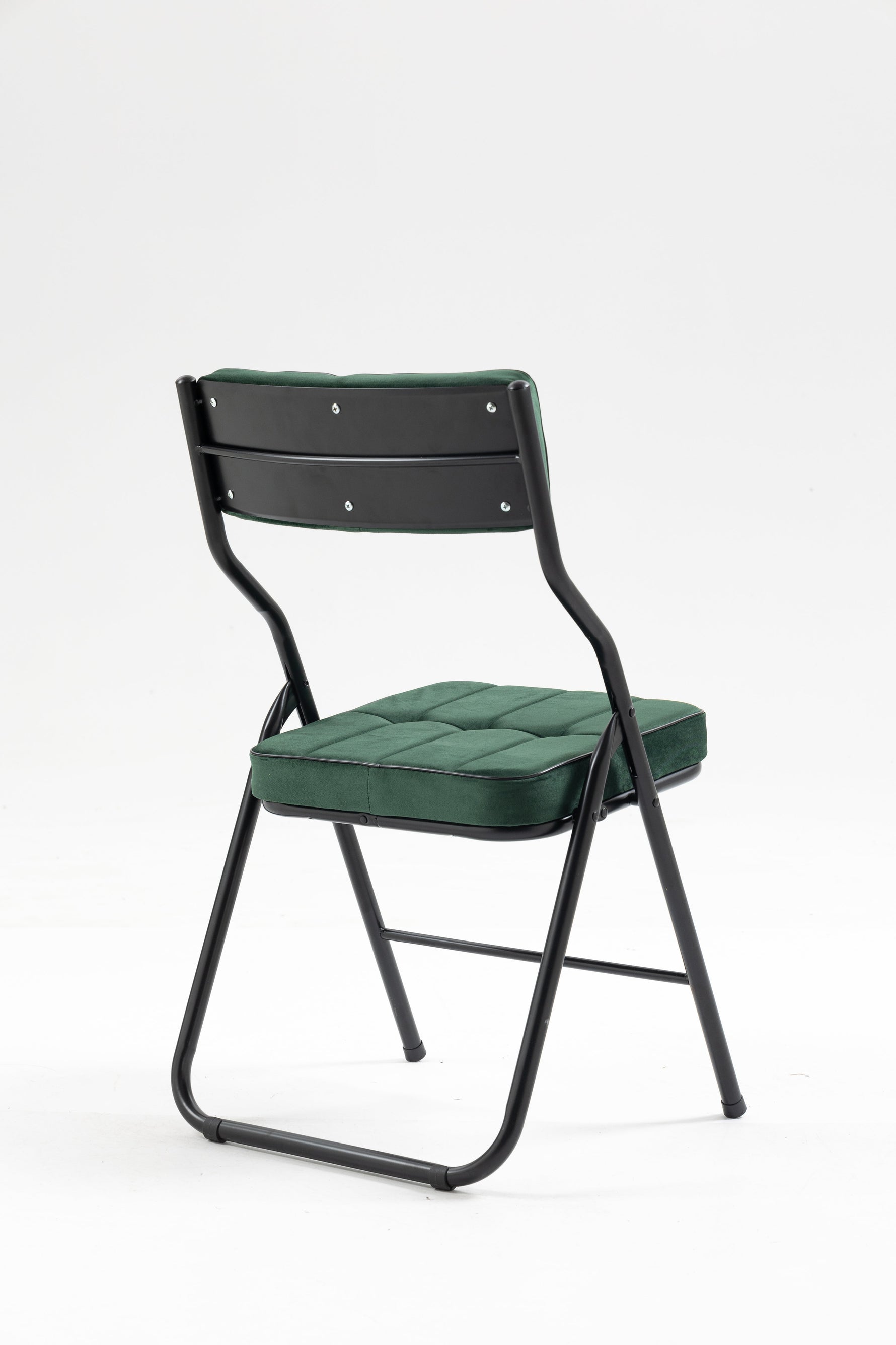 Padded Folding Chairs, 2 Pack with Cushion and Upholstered Seat, Green